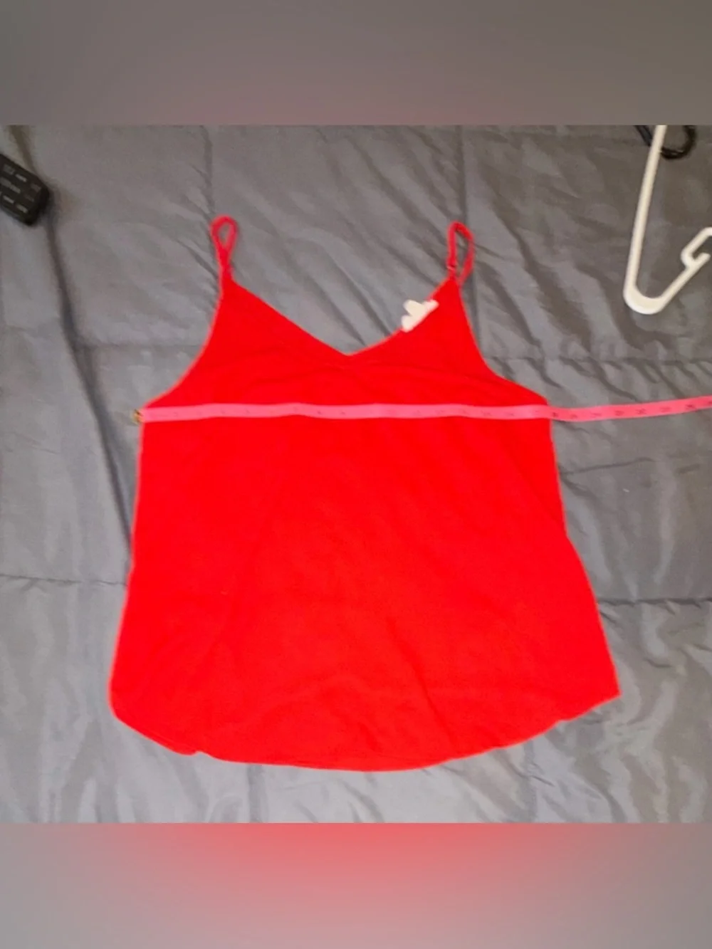 Sandy & Sid Red V-Neck Camisole Tank Top Size Small Adjustable Straps - Picture 4 of 5